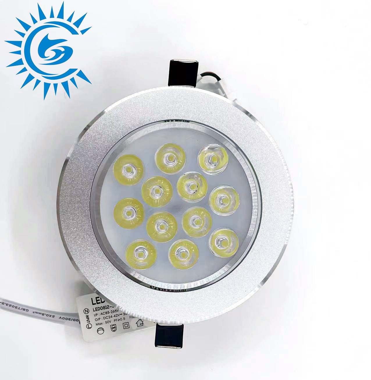 12W LED Dimmable Recessed Ceiling Downlight 85-265V with Driver Ceiling Light